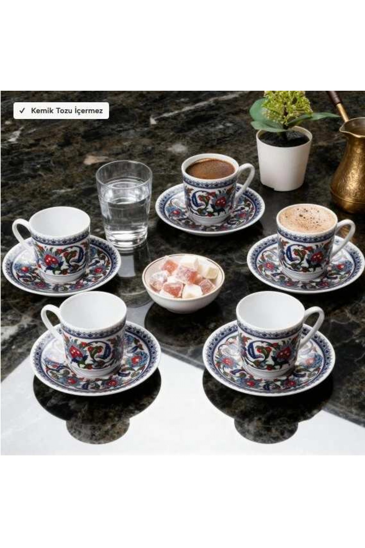 GÜRAL PORSELEN TOPKAPI MODELİ İ 6 KİŞİLİK FİNCAN TAKIMI