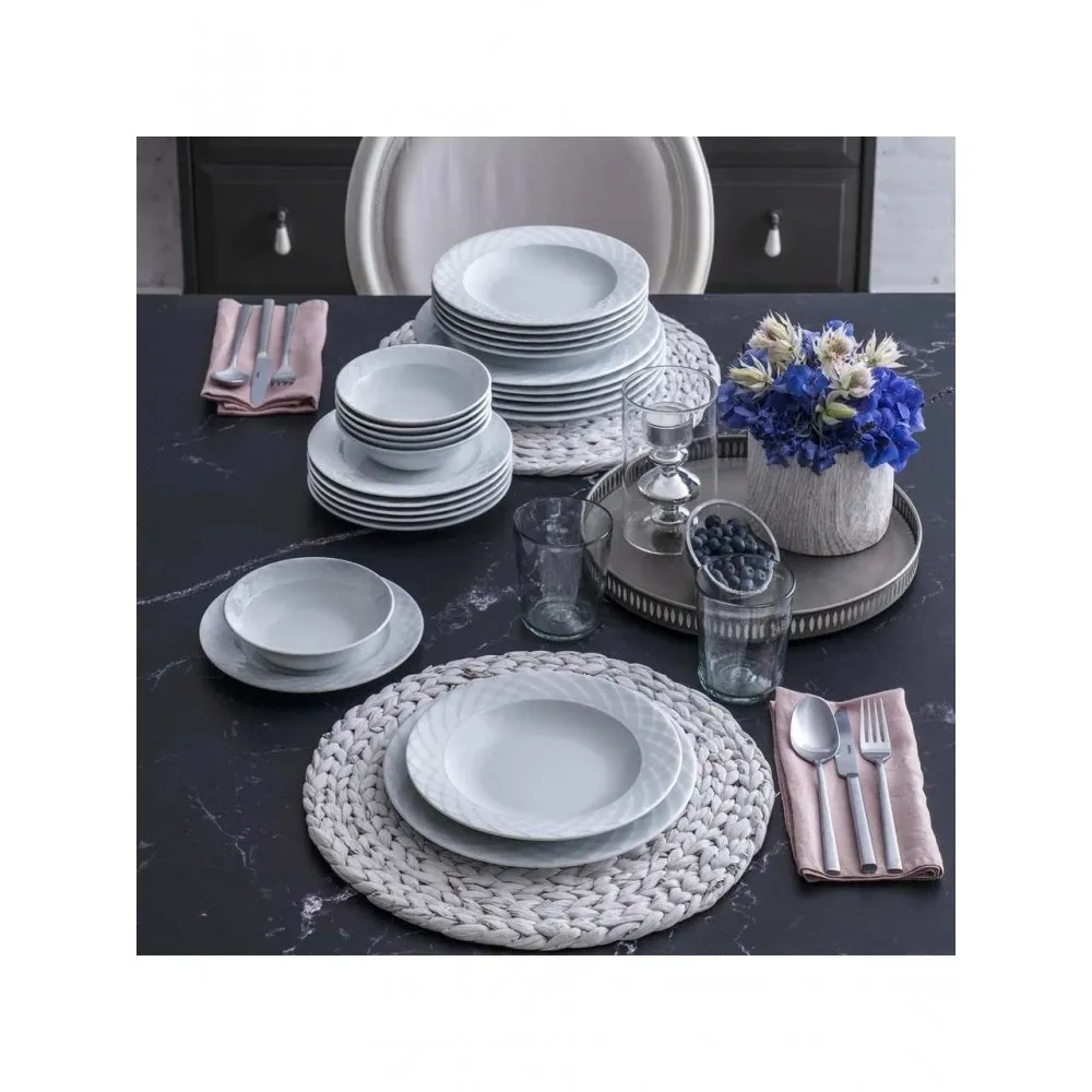Güral Porselen Alfa 24 Parça 6 Kişilik Yemek Takımı(BEYAZ)