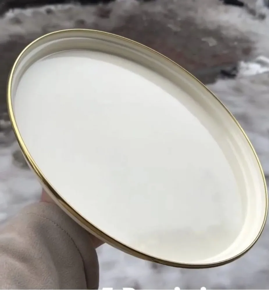 26 cm Emaye tepsi ( KREM)