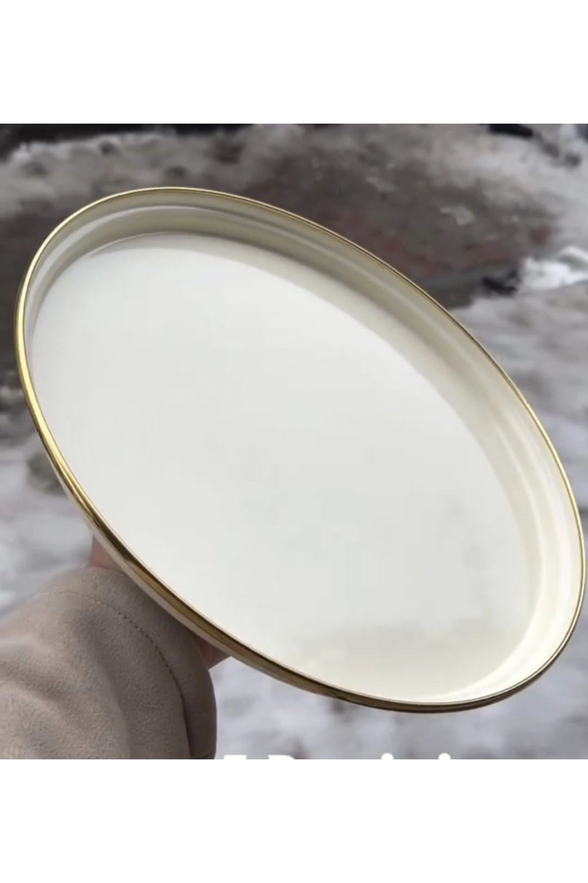 26 cm Emaye tepsi ( KREM)