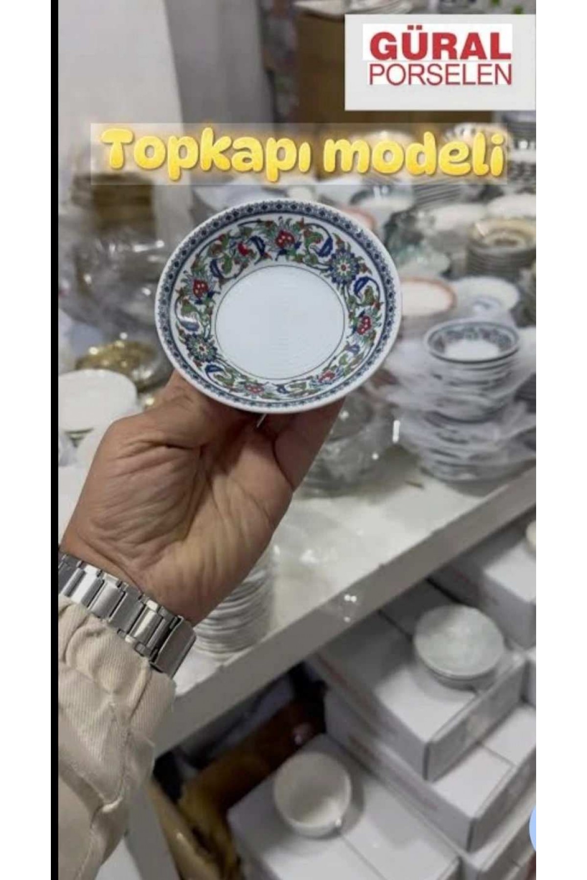 Güral porselen topkapi modeli çay tabak (6 adet) Güral porselen topkapi modeli çay tabak (6 adet)