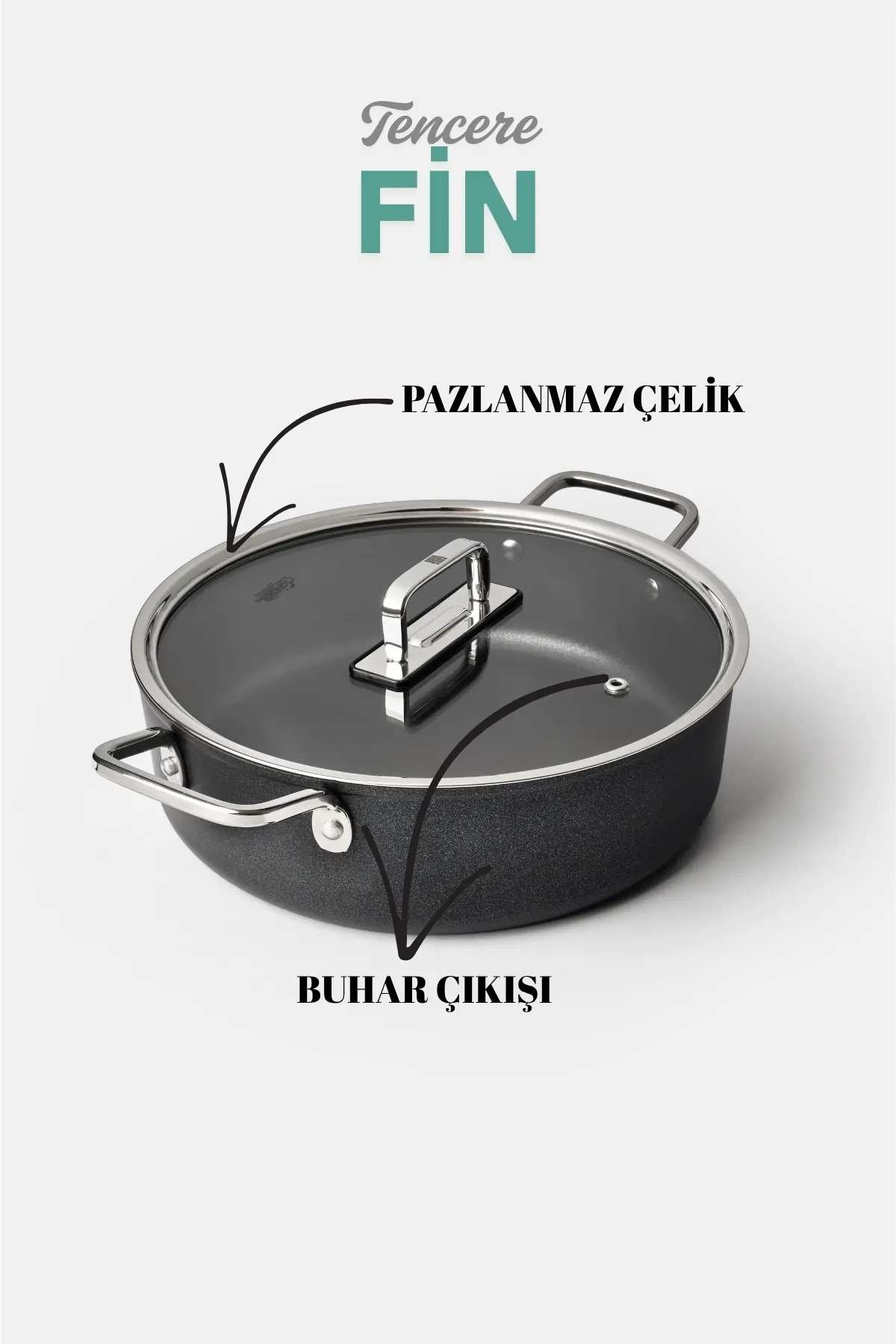 GİGİLLİ 28 CM GRANİT BASIK TENCERE