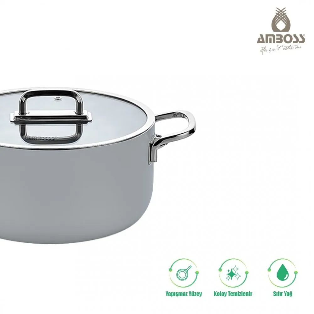 Amboss Sera Nova 24 cm Gri Seramik Derin Tencere
