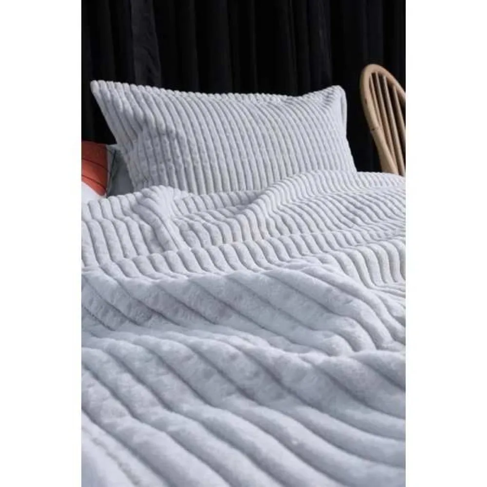 MERİNOS MODERN LİNE YASTIK KILIFLI BATTANİYE SETİ TEK KİŞİLİK GRİ