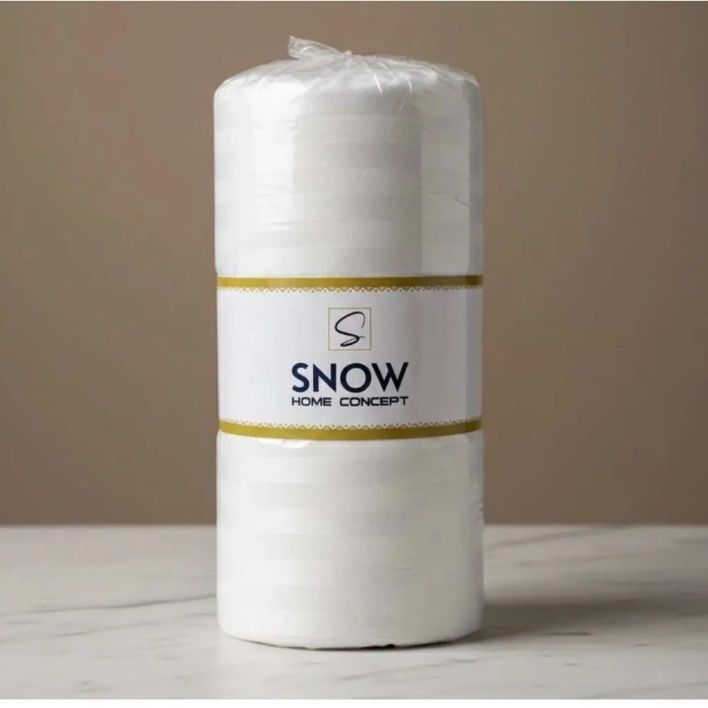 SNOW MARKA ÇİFT KİŞİLİK PAMUK SATEN LASTİKLİ ÇARŞAF 2 ‘YASTIK KILIFLI BEYAZ