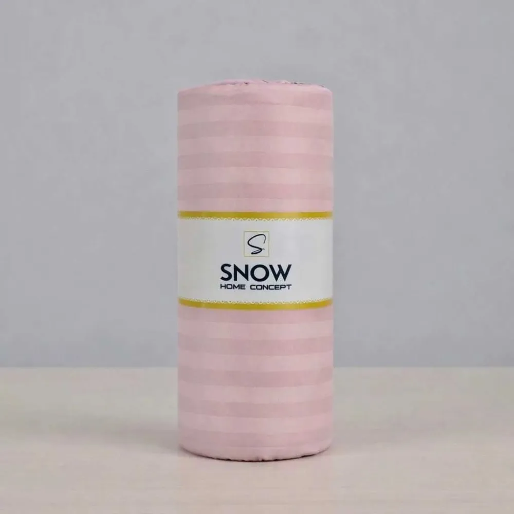 SNOW MARKA ÇİFT KİŞİLİK PAMUK SATEN LASTİKLİ ÇARŞAF 2 ‘YASTIK KILIFLI PUDRA