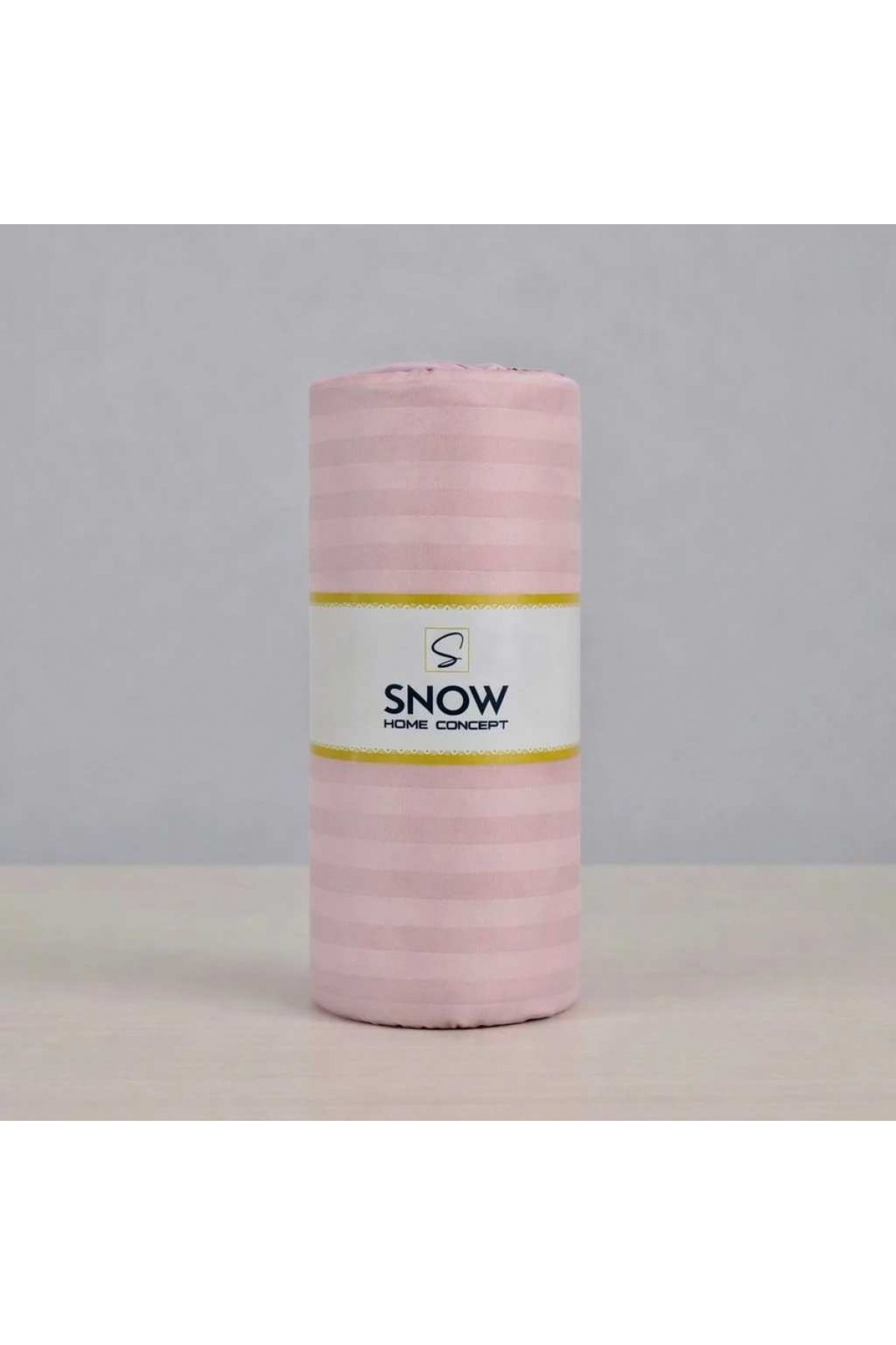 SNOW MARKA ÇİFT KİŞİLİK PAMUK SATEN LASTİKLİ ÇARŞAF 2 ‘YASTIK KILIFLI PUDRA