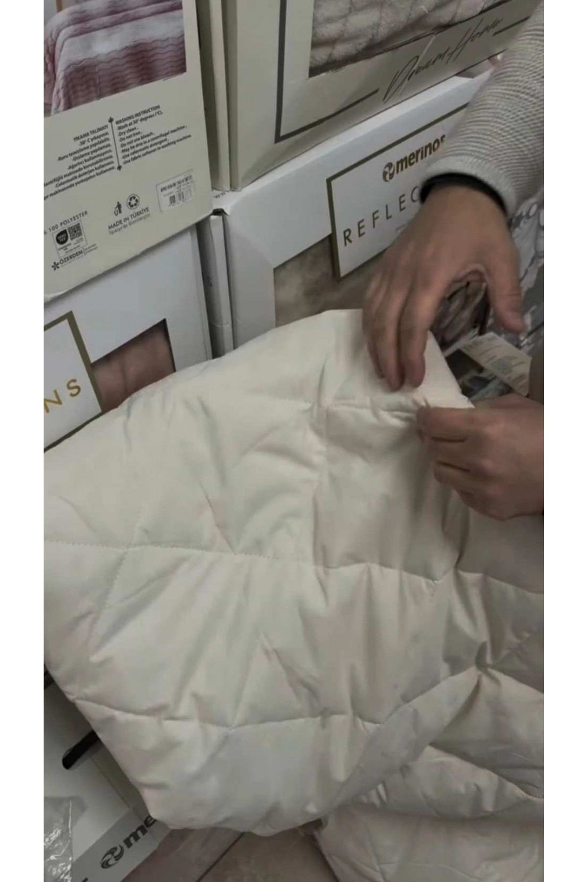 TEK KİŞİLİK TARANMIŞ DOĞAL YÜN YORGAN 155*215