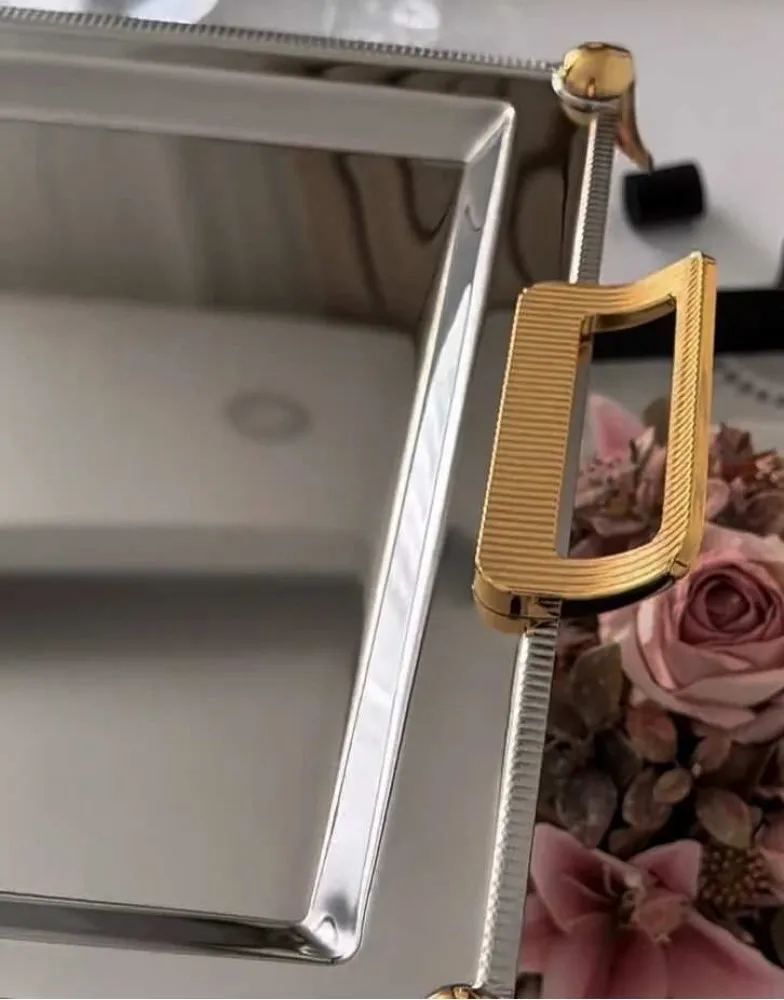 Tiamo Mios Ayaklı Çay Tepsi Kordon Gold